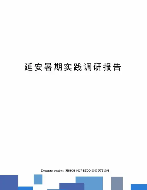 延安暑期实践调研报告