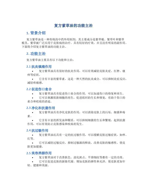 复方紫草油的功能主治