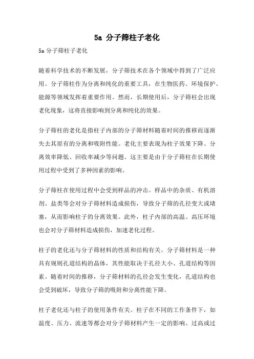 5a 分子筛柱子老化