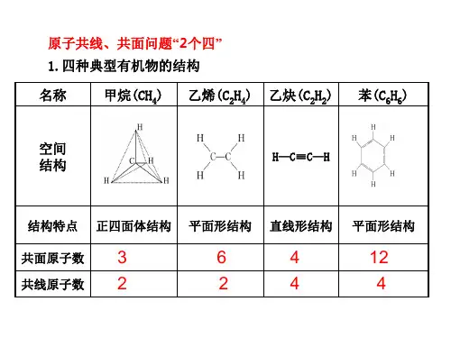 第二轮复习有机化学基础有机物分子共面、共线专题 (共17张PPT)