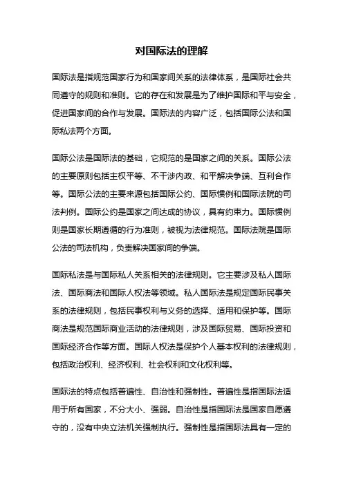 对国际法的理解