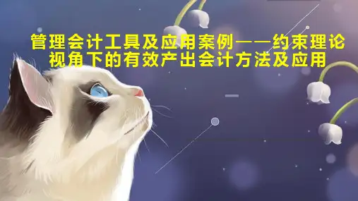 管理会计工具及应用案例约束理论视角下的有效产出会计方法及应用