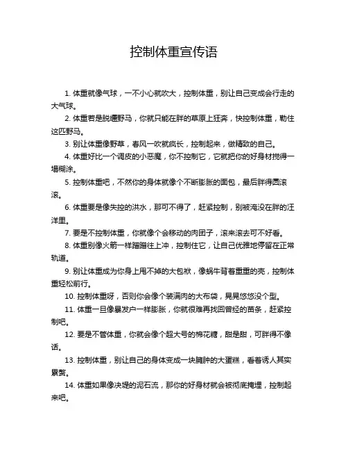 控制体重宣传语