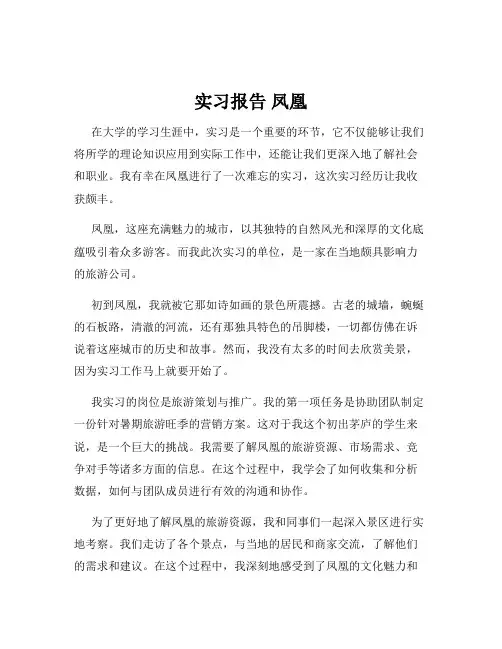 实习报告 凤凰