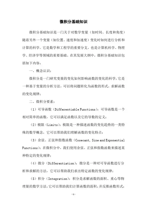 微积分基础知识