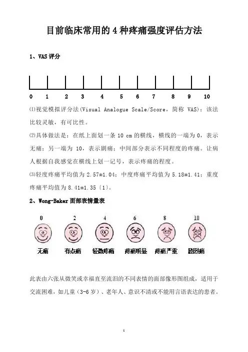疼痛评估表