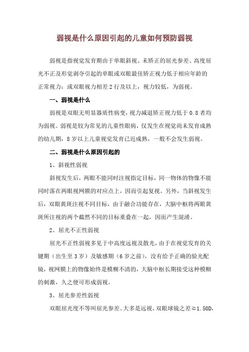 弱视是什么原因引起的 儿童如何预防弱视