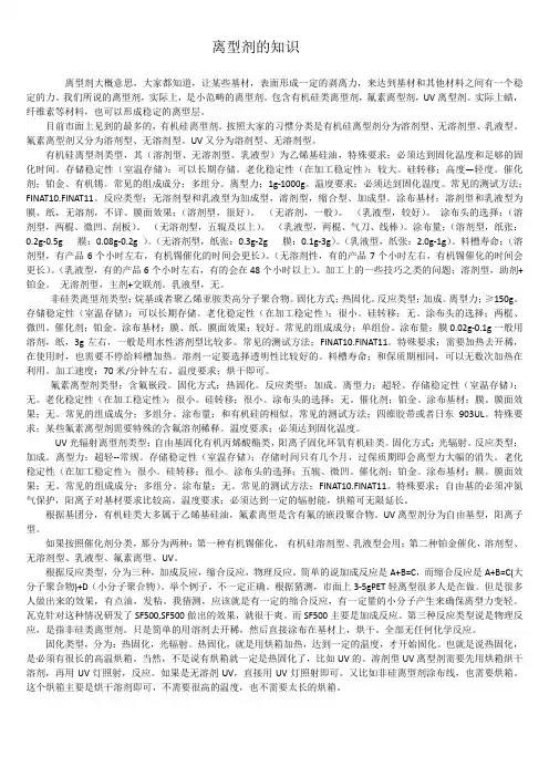 离型剂的知识