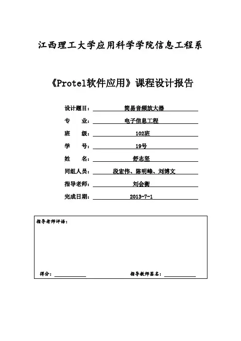 《Protel软件应用》课程设计报告