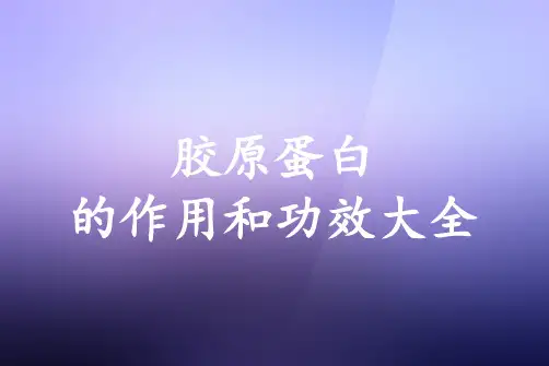 胶原蛋白的作用和功效大全 ppt课件