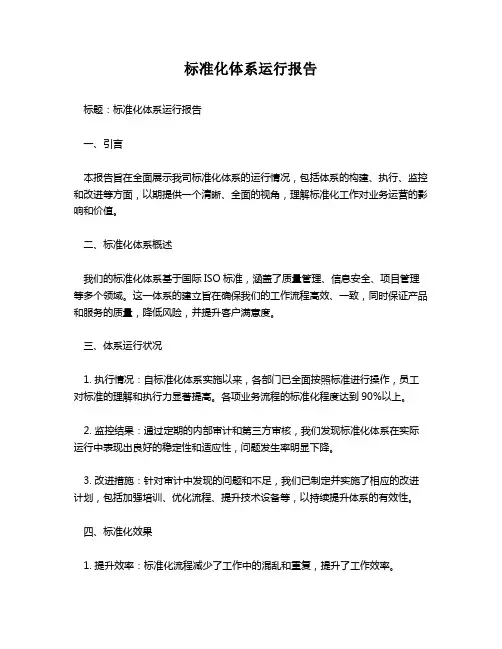 标准化体系运行报告