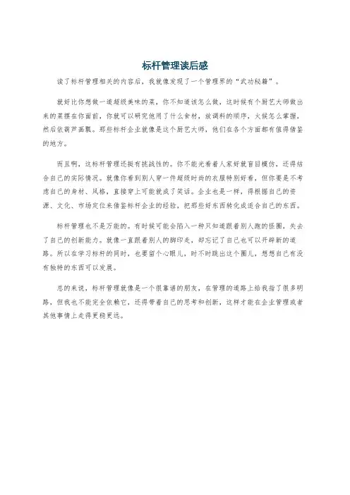 标杆管理读后感