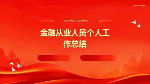 金融从业人员个人工作总结PPT