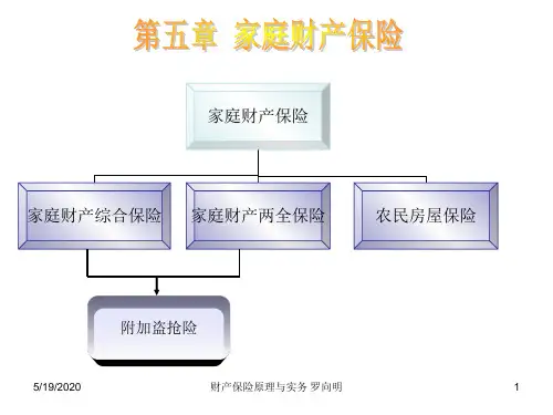 财产保险原理和实务 第五章 家庭财产保险