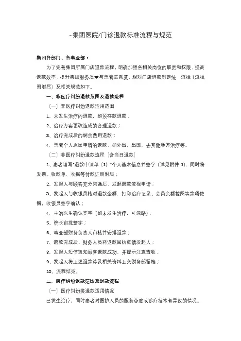 医院门诊退款标准流程与规范