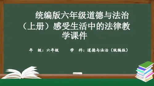 统编版六年级道德与法治(上册)感受生活中的法律教学课件