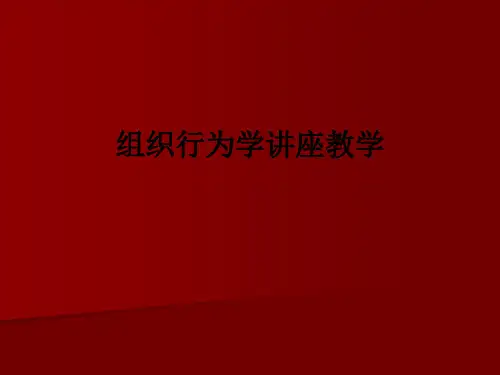 组织行为学讲座ppt课件