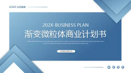 渐变微粒体商业计划书PPT模板