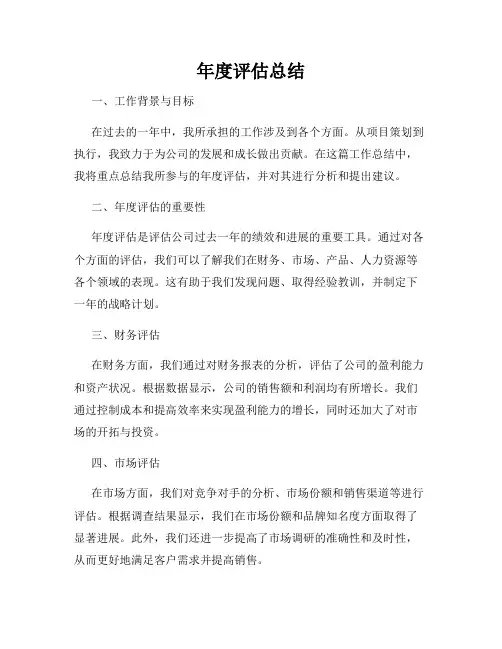 年度评估总结