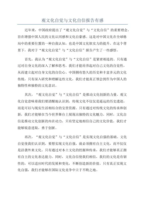 观文化自觉与文化自信报告有感