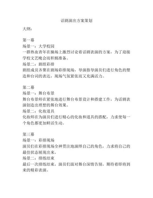话剧演出方案策划