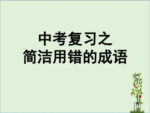 中考复习之容易用错的成语剖析