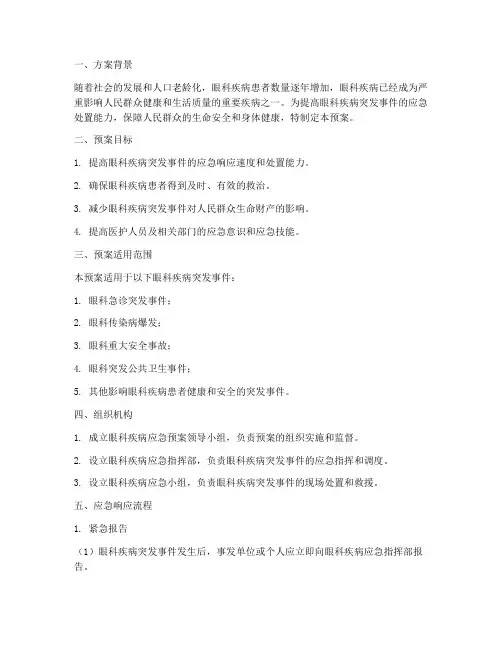 眼科疾病应急预案演练方案