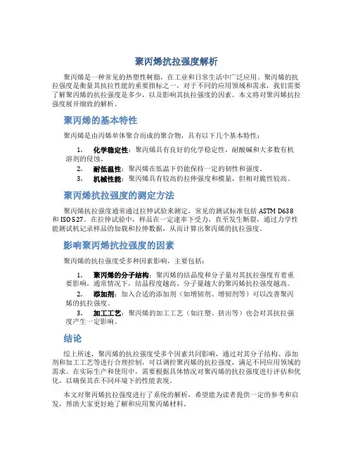 聚丙烯抗拉强度是多少