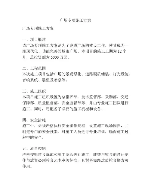 广场专项施工方案