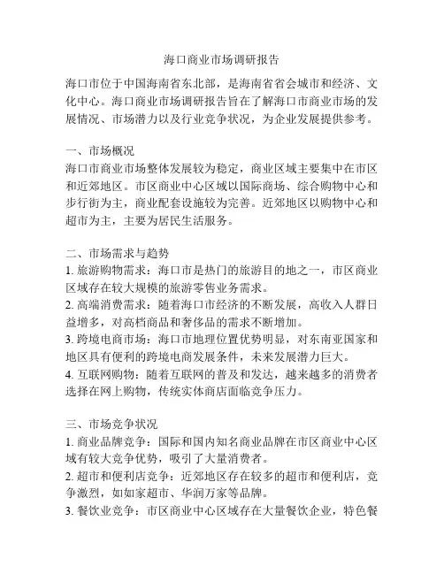 海口商业市场调研报告