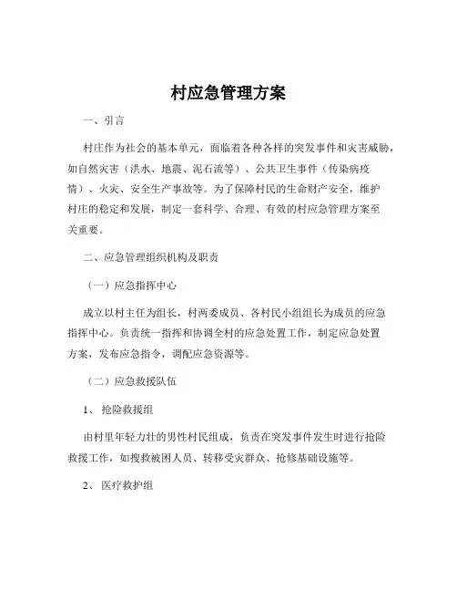 村应急管理方案