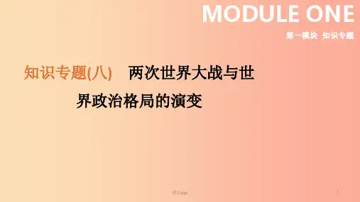 201X中考历史高分二轮复习 第一模块 知识专题 知识专题(八)两次世界大战与世界政治格局的演变