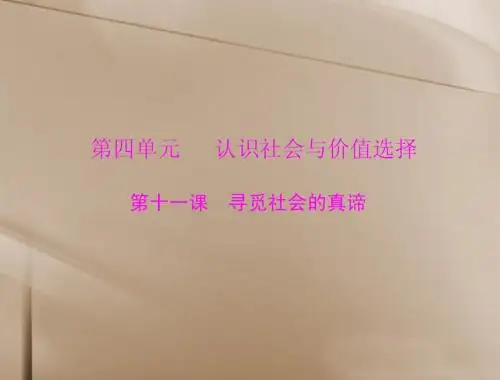 2014年高考政治总复习 思想政治 第四单元 第十一课 寻觅社会的真谛配套课件 新人教版必修4