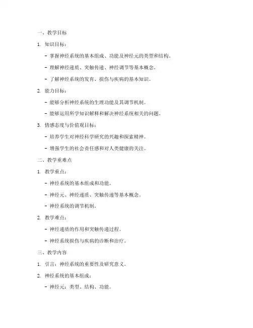 大学神经系统_教案