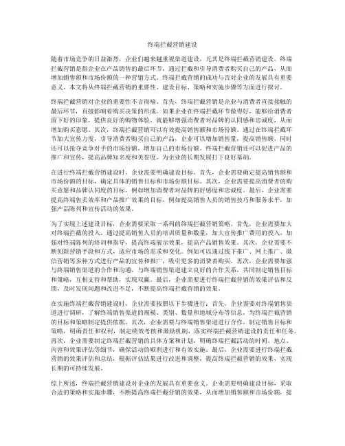 终端拦截营销建设