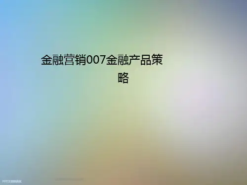 金融营销金融产品策略优选文档