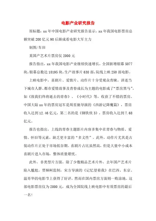 2020年电影产业研究报告