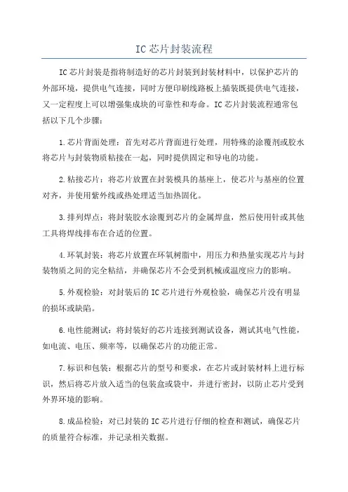 IC芯片封装流程