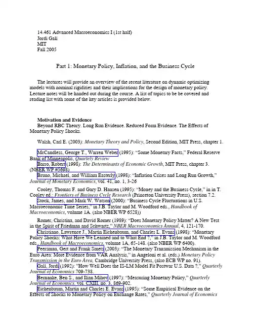 Part1MonetaryPolicy,Inflation,andtheBusinessCycle