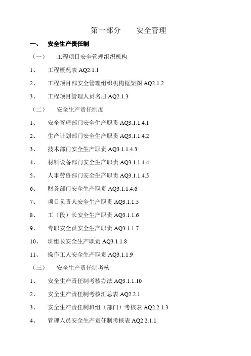 安全资料目录(完整)