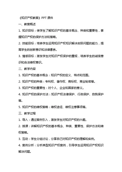 《知识产权教案》课件