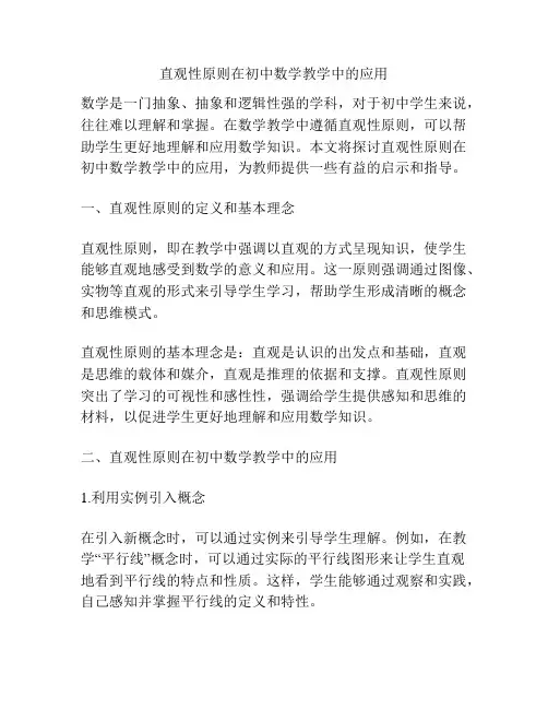 直观性原则在初中数学教学中的应用