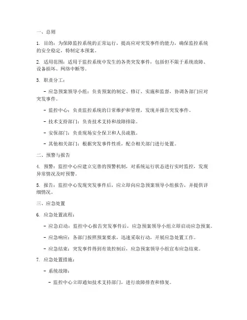 监控系统的紧急处置预案