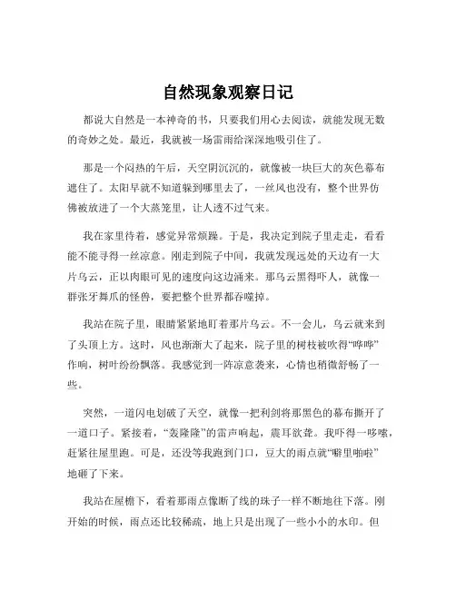 自然现象观察日记