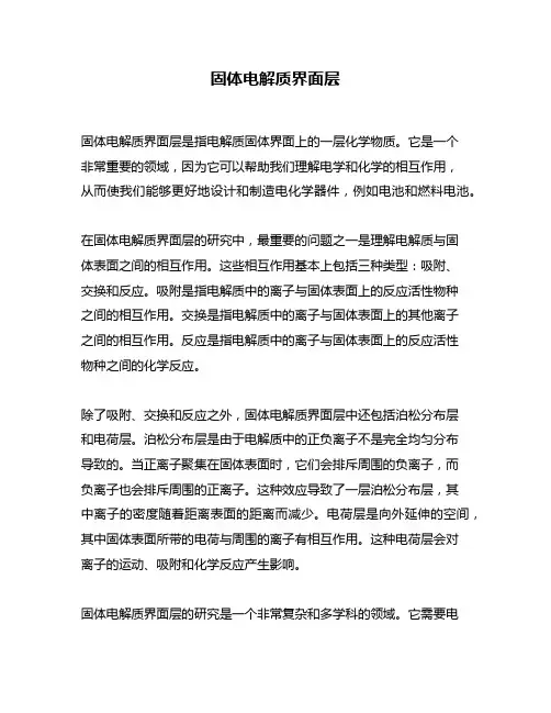 固体电解质界面层