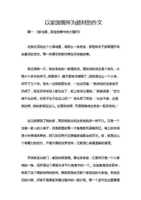 以家国情怀为题材的作文
