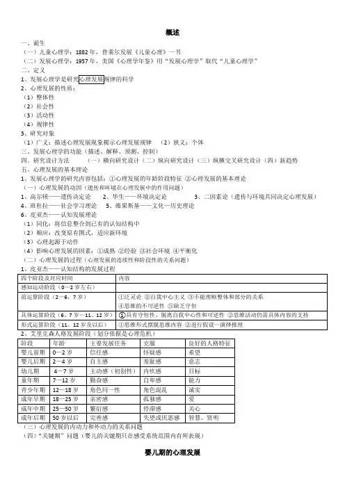 心理咨询师考试复习——基础知识发展心理学(简版)