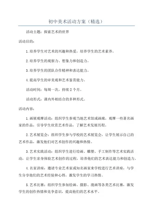 初中美术活动方案(精选)