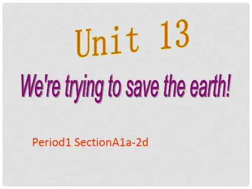 九年级英语全册 Unit 13 We’re trying to save the e