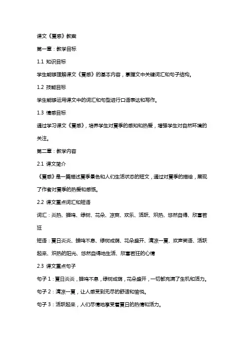 课文《夏感》教案